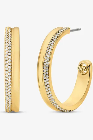 Michael Kors MK Pavé-Creolen Aus Messing Mit Edelmetallbeschichtung -
