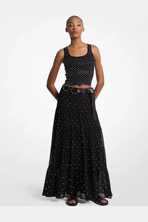 Michael Kors MK Kurzes Tanktop Aus Stretch-Viskose Mit Nieten - - Michael Kors