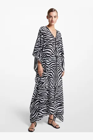 Michael Kors MK Kaftan Aus Crêpe De Chine Mit Zebramuster - - Michael Kors