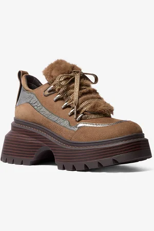 Michael Kors MK Plateau-Stiefel Shiloh Aus Materialmix - - Michael Kors