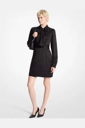 Michael Kors MK Moiré-Kleid Mit Schleife - - Michael Kors