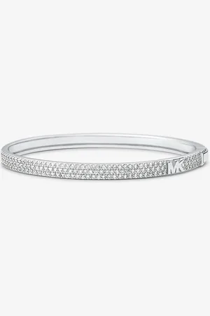 Michael Kors MK Pavé-Armreif Aus Sterlingsilber Mit Edelmetallbeschichtung Und Logo -