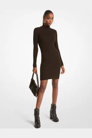 Michael Kors MK Kleid Aus Geripptem Merinowollgemisch - - Michael Kors