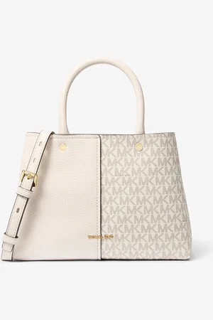 Michael Kors MK Henkeltasche Flora Medium Aus Leder Und Signature-Logostoff - - Michael Kors