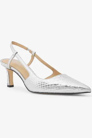 Michael Kors MK Slingpumps Alora Aus Leder Mit Schlangenprägung In Metallic-Optik - - Michael Kors