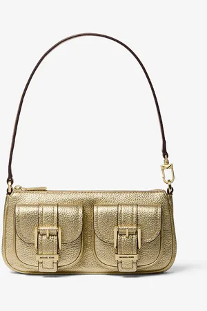 Michael Kors MK Wandelbare Pochette Zoe Small Aus Gekrispeltem Leder In Metallic-Optik - - Michael Kors