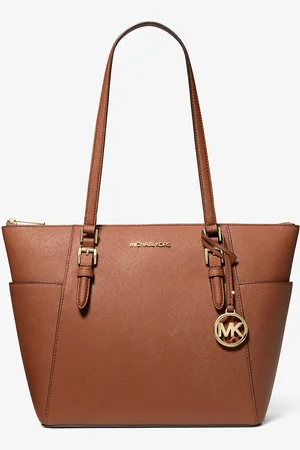 Michael Kors MK Shopper Charlotte Large Aus Saffianleder Mit Reißverschluss An Der Oberseite - - Michael Kors