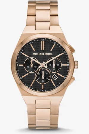 Michael Kors MK Übergroße Armbanduhr Lennox Im Beige-Goldton -