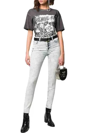 Michael Kors Damen, Jeans, Grau, 2XSGröße: