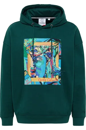 Carlo Colucci Herren, Sweatshirts & Hoodies, Grün, XLGröße: