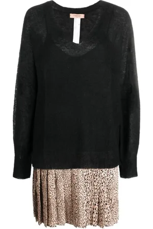 Twin-Set Damen, Kleider, Schwarzk, MGröße: