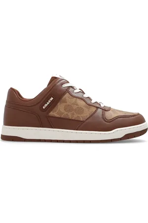  Coach Men's C201 Signature Sneaker, Saddle, 7