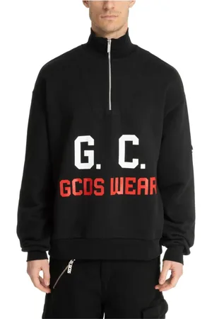 GCDS Herren, Sweatshirts & Hoodies, Schwarzk, LGröße: