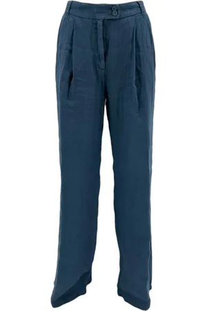 120% Lino Damen, Hosen, Blau, SGröße: