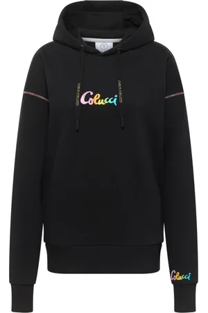 Carlo Colucci Damen, Sweatshirts & Hoodies, Schwarzk, SGröße: