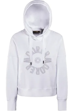 MOORER Damen, Sweatshirts & Hoodies, Weiß, MGröße: