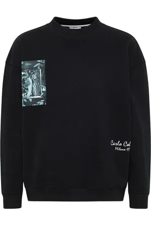 Carlo Colucci Herren, Sweatshirts & Hoodies, Schwarzk, 2XLGröße: