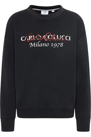 Carlo Colucci Herren, Sweatshirts & Hoodies, Schwarzk, LGröße: