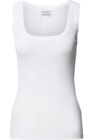 Calvin Klein Damen, Oberteile, Weiß, LGröße: