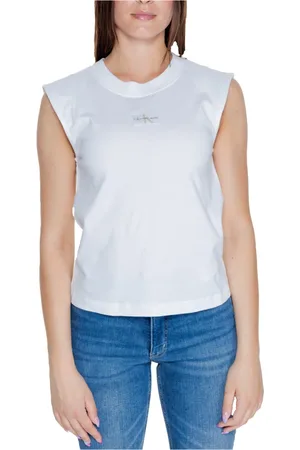 Calvin Klein Damen, Oberteile, Weiß, SGröße: