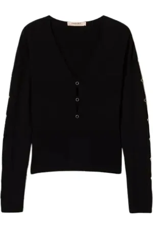Twin-Set Damen, Strickwaren, Schwarzk, SGröße: