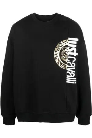 Roberto Cavalli Herren, Sweatshirts & Hoodies, Schwarzk, LGröße: