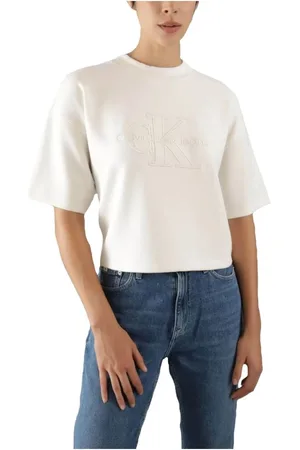 Calvin Klein Damen, Oberteile, Weiß, SGröße: