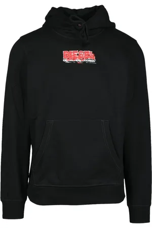 Diesel Herren, Sweatshirts & Hoodies, Schwarzk, LGröße: