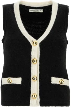 Alessandra Rich Damen, Strickwaren, Schwarzk, 2XSGröße: