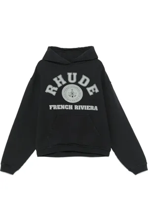 Rhude Herren, Sweatshirts & Hoodies, Schwarzk, MGröße: