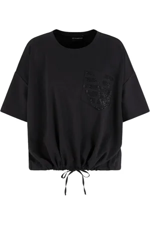 Emporio Armani Damen, Oberteile, Schwarzk, MGröße: