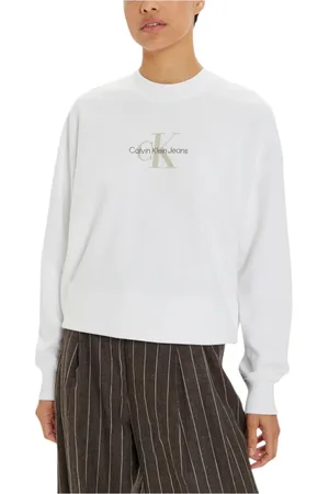 Calvin Klein Damen, Sweatshirts & Hoodies, Weiß, MGröße:
