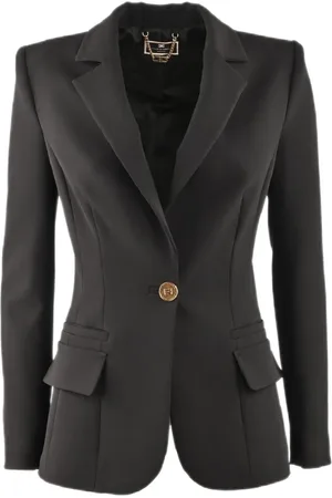 Elisabetta Franchi Damen, Jacken, Schwarzk, MGröße: