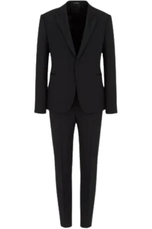 Emporio Armani Herren, Anzüge, Schwarzk, XLGröße: