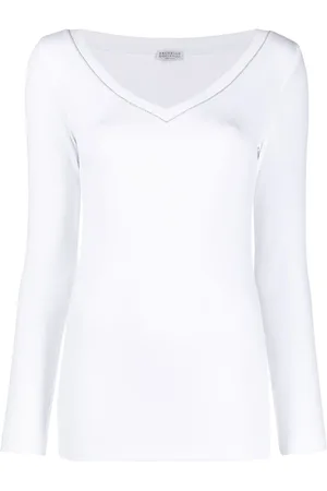 Brunello Cucinelli Damen, Oberteile, Weiß, LGröße: