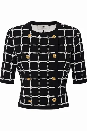Elisabetta Franchi Damen, Strickwaren, Schwarzk, XLGröße: