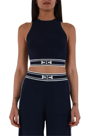 Elisabetta Franchi Damen, Oberteile, Blau, 2XLGröße: