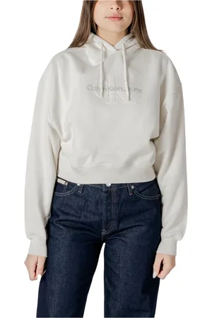 Calvin Klein Damen, Sweatshirts & Hoodies, Weiß, MGröße: