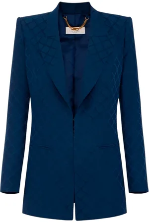 Elisabetta Franchi Damen, Jacken, Blau, LGröße: