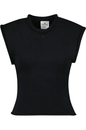 Courrèges Damen, Oberteile, Schwarzk, LGröße: