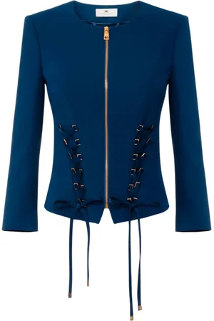 Elisabetta Franchi Damen, Jacken, Blau, LGröße: