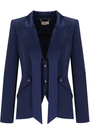 Elisabetta Franchi Damen, Jacken, Blau, SGröße: