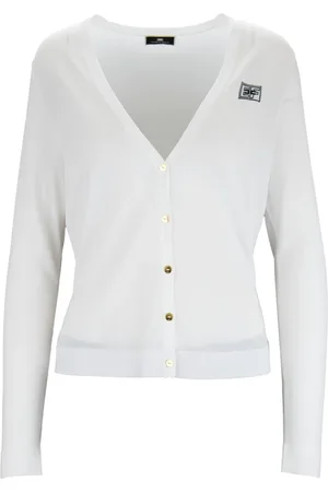 Elisabetta Franchi Damen, Strickwaren, Weiß, XLGröße: