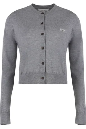 Maison Kitsuné Damen, Strickwaren, Grau, LGröße: