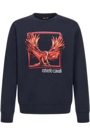 Roberto Cavalli Herren, Sweatshirts & Hoodies, Blau, 2XLGröße: