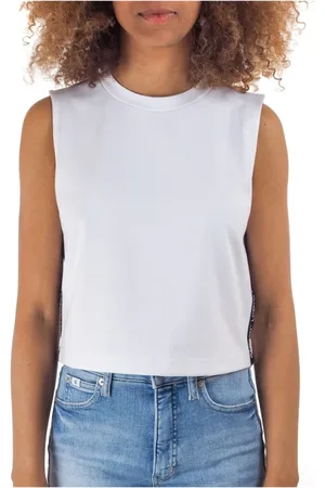 Calvin Klein Damen, Oberteile, Weiß, SGröße: