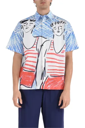 Msgm Herren, Shirts, Mehrfarbig, LGröße: