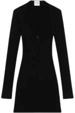 Courrèges Damen, Kleider, Schwarzk, LGröße: