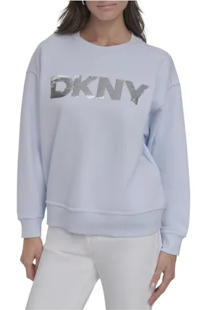 DKNY Damen, Sweatshirts & Hoodies, Blau, LGröße: