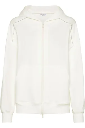 Brunello Cucinelli Damen, Sweatshirts & Hoodies, Weiß, MGröße: